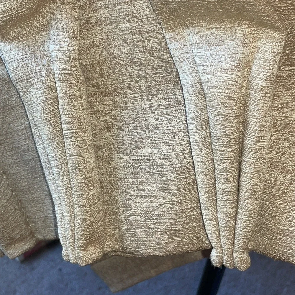 Vintage Gold Floor‎ To Ceiling ( 11x6') Lined Curtains Pinch Pleated Dry Cleaned